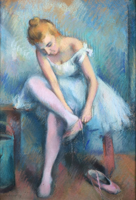 Karl Stohner, Ballerina in the Dressing Room, 1924, Pastel Drawing