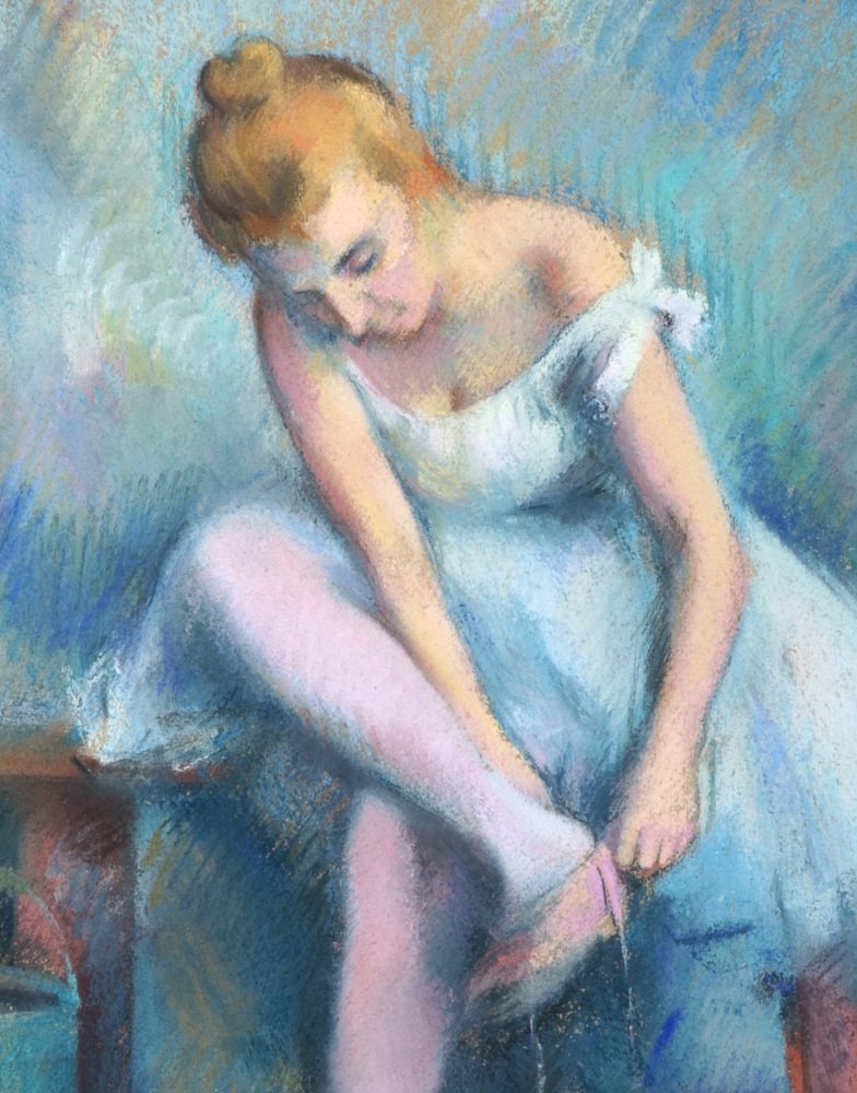 Karl Stohner, Ballerina in the Dressing Room, 1924, Pastel Drawing