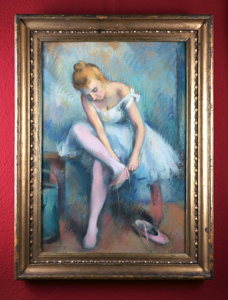 Karl Stohner, Ballerina in the Dressing Room, 1924, Pastel Drawing