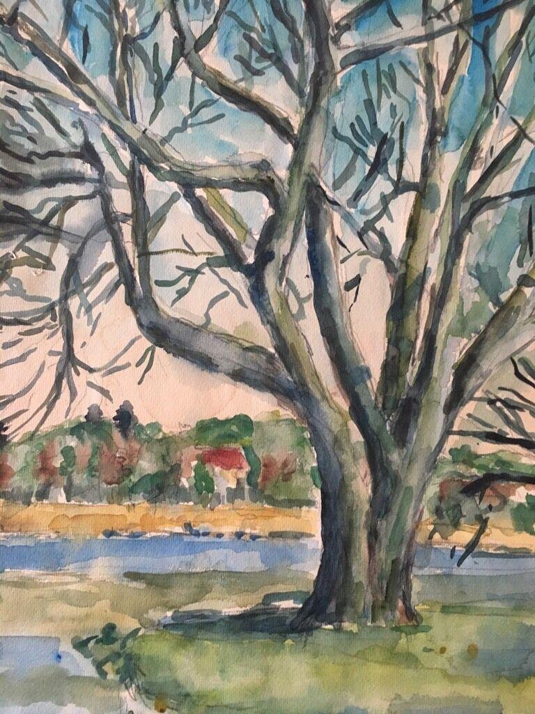 Karlheinz Kress, Oh Lonely Tree, 1973, Watercolor