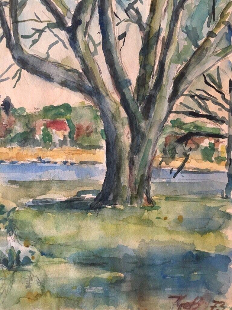 Karlheinz Kress, Oh Lonely Tree, 1973, Watercolor