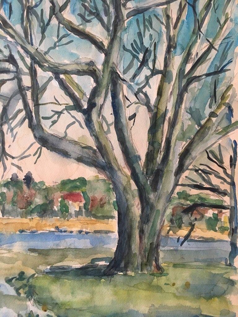 Karlheinz Kress, Oh Lonely Tree, 1973, Watercolor