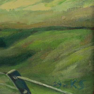 Kārlis Sūniņš, Summer Landscape, 20th Century, Oil Painting-WMV-1354921