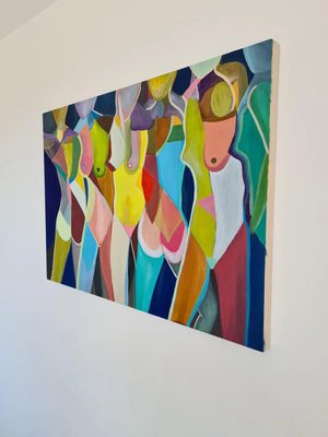 Katharina Hormel, Dancing, Acrylic on Wood, Framed-MDB-1803642