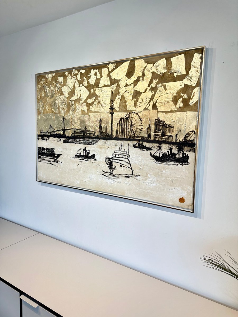 Katharina Hormel, Mit Blick aufs Wasser, Mixed Media on Canvas