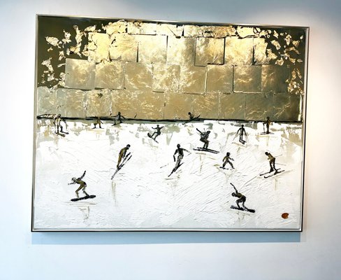 Katharina Hormel, Sunny Skiing, Mixed Media on Canvas-MDB-1803659