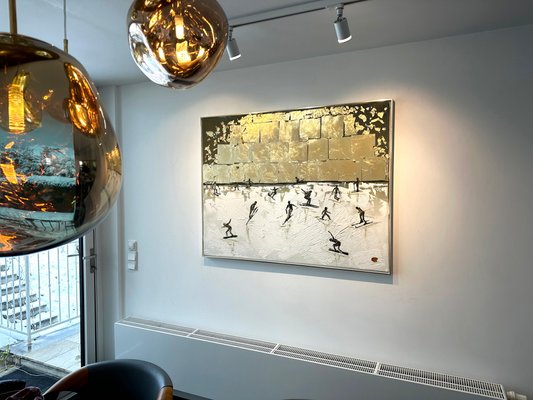 Katharina Hormel, Sunny Skiing, Mixed Media on Canvas-MDB-1803659