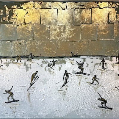 Katharina Hormel, Sunny Skiing, Mixed Media on Canvas-MDB-1803659