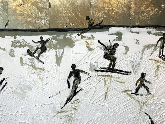 Katharina Hormel, Sunny Skiing, Mixed Media on Canvas-MDB-1803659