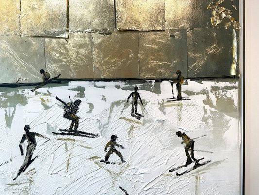 Katharina Hormel, Sunny Skiing, Mixed Media on Canvas-MDB-1803659