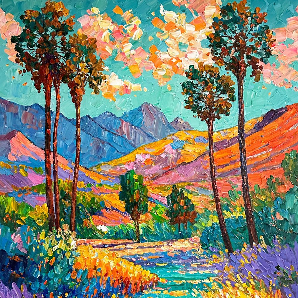 Katharina Husslein, Along the Back Roads, Oil on Canvas