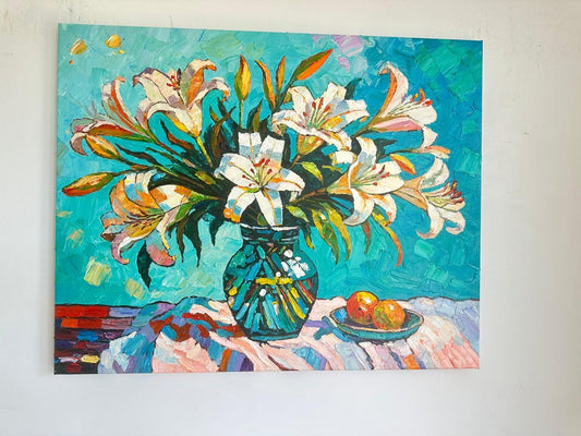 Katharina Husslein, Blooming Together, Oil on Canvas