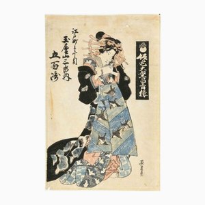 Keisai Eisen, Courtesan, Original Woodcut, 1830-ZCI-1163990