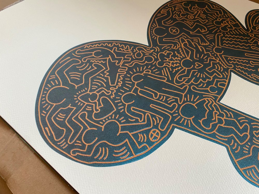 Keith Haring, Baby Blue, 1990, Serigraph