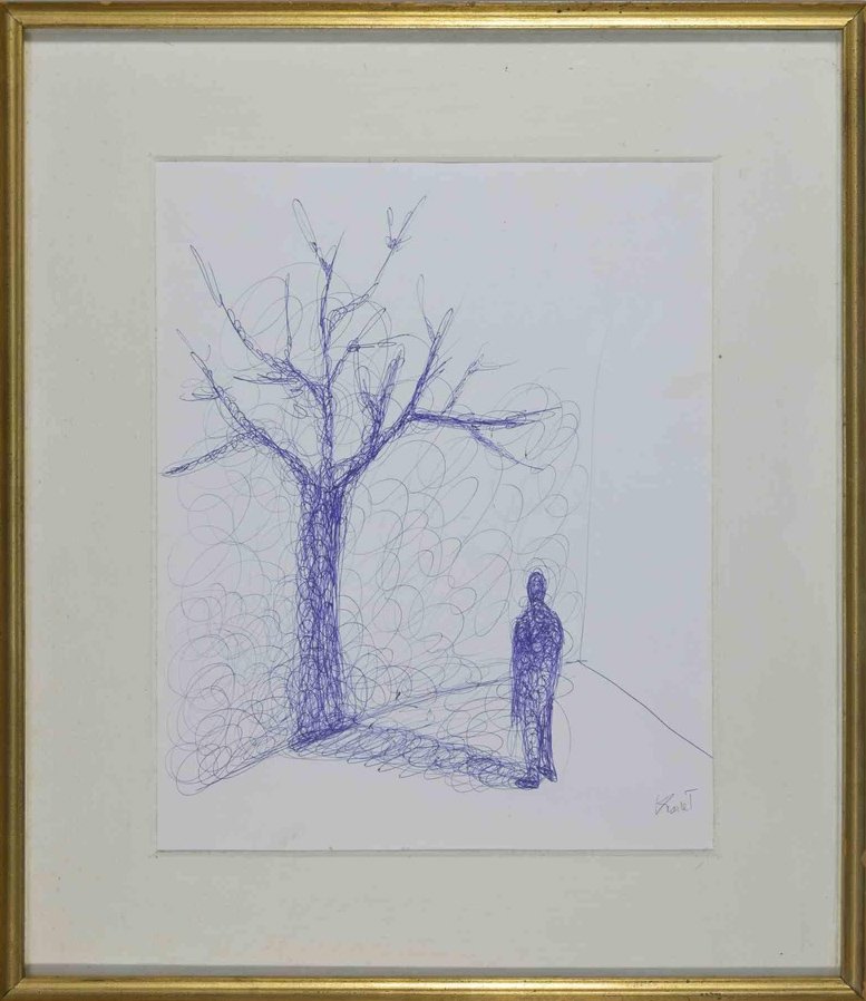 Keziat, A Man's Shadow, Drawing, 2023