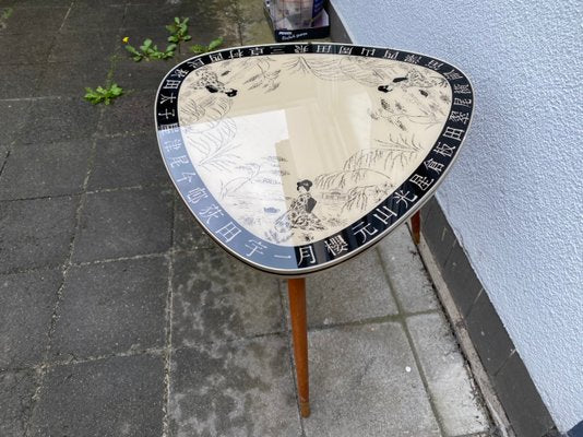 Kidney Shaped Coffee Table with Geisha Motif, 1950s-PYR-1425357