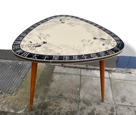 Kidney Shaped Coffee Table with Geisha Motif, 1950s-PYR-1425357