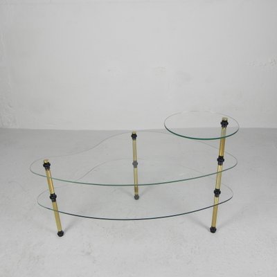 Kidney Shaped Etagere with Three Glass Plates, 1950s-TL-1808026