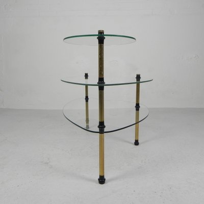 Kidney Shaped Etagere with Three Glass Plates, 1950s-TL-1808026