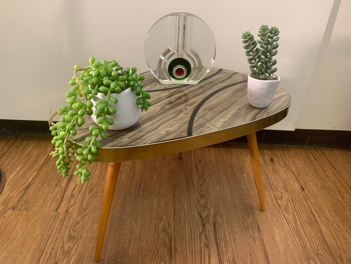 Kidney-Shaped Flower Table or Plant Stand in Formica, 1950s