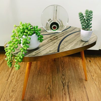 Kidney-Shaped Flower Table or Plant Stand in Formica, 1950s