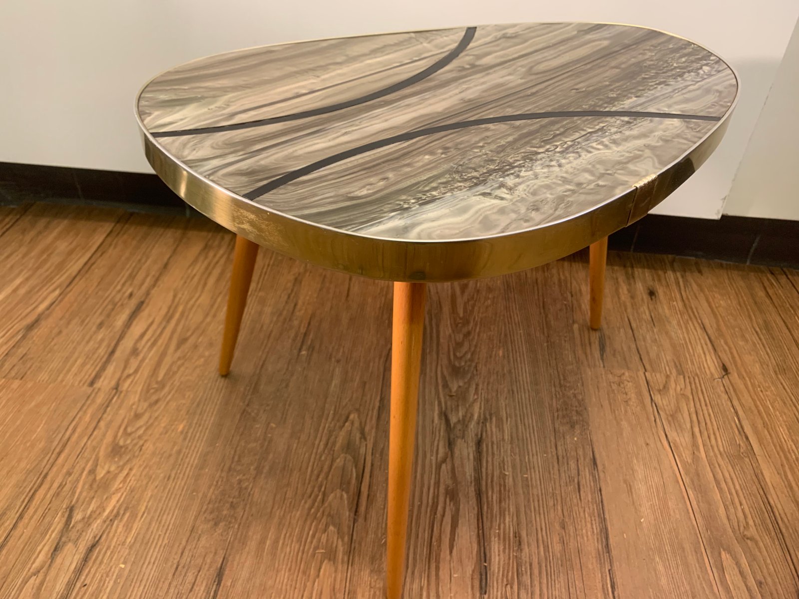 Kidney-Shaped Flower Table or Plant Stand in Formica, 1950s