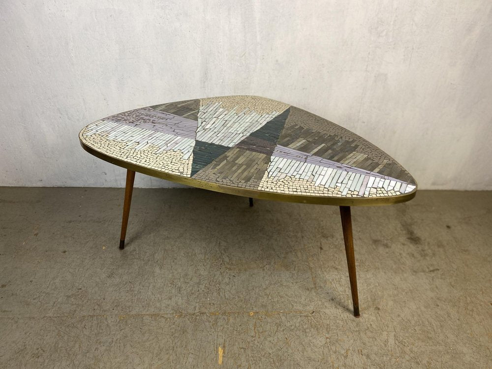 Kidney-Shaped Side Table with Mosaic Top, 1950s