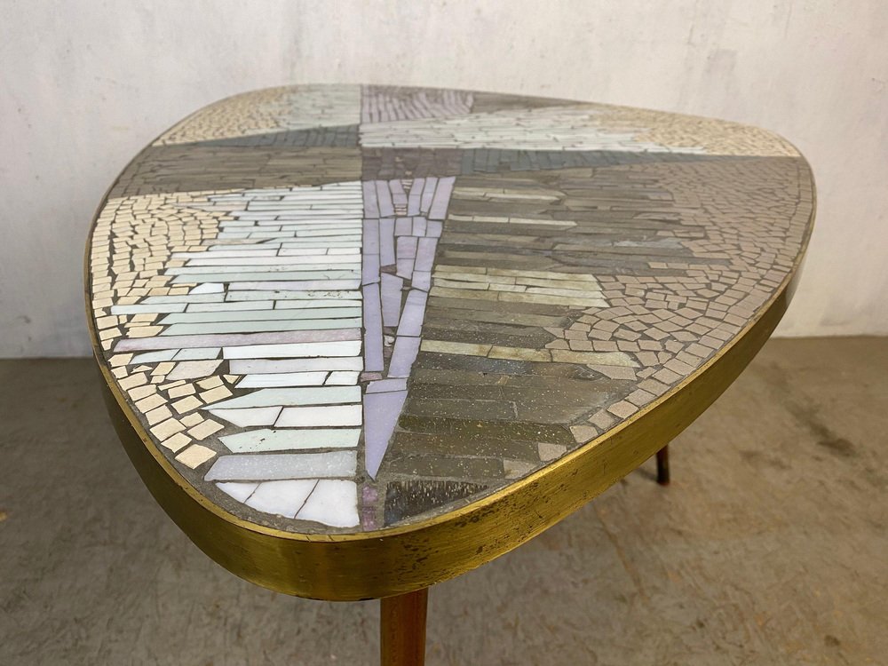 Kidney-Shaped Side Table with Mosaic Top, 1950s