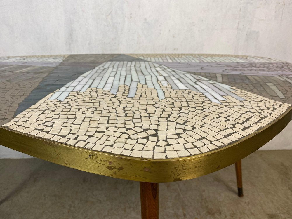 Kidney-Shaped Side Table with Mosaic Top, 1950s