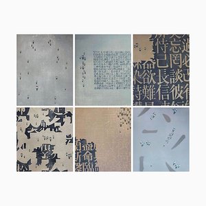 Kim Tschang-Yeul, Water Drops and Calligraphy, 1995, Set of 6, Etchings-KHH-1202283