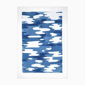 Kind of Cyan, Camouflage Reflections in Blue Tones, 2021, Monotype Cyanotype Print-RWC-1089570