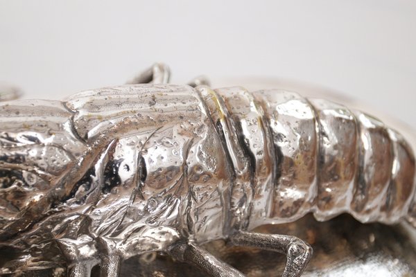 King Size Lobsters Dish in Silver-Plating by Franco Lapini, 1970s-XQB-1813426