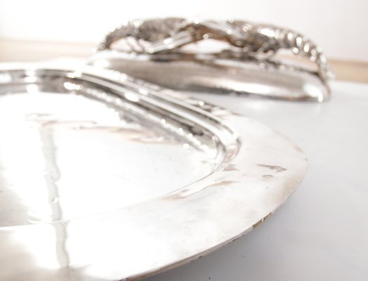 King Size Lobsters Dish in Silver-Plating by Franco Lapini, 1970s-XQB-1813426