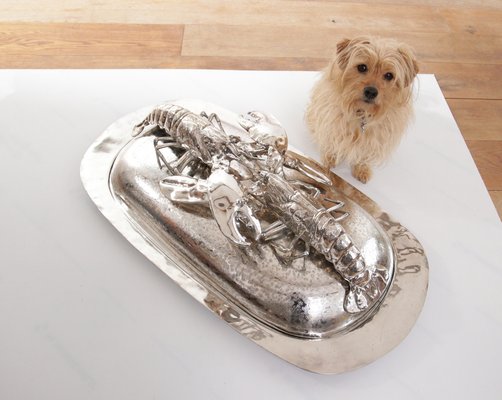 King Size Lobsters Dish in Silver-Plating by Franco Lapini, 1970s-XQB-1813426