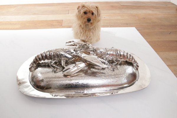 King Size Lobsters Dish in Silver-Plating by Franco Lapini, 1970s-XQB-1813426