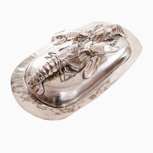 King Size Lobsters Dish in Silver-Plating by Franco Lapini, 1970s-XQB-1813426