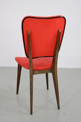 Kitchen Chair with Red Synthetic Leather Cover, 1960s-AA-1781237