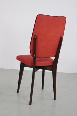 Kitchen Chair with Red Synthetic Leather Cover, 1960s-AA-1781236