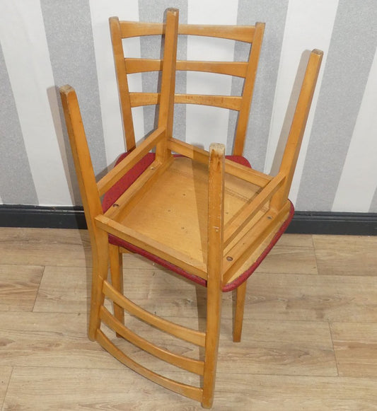 Kitchen Chairs in Red, 1950s, Set of 2