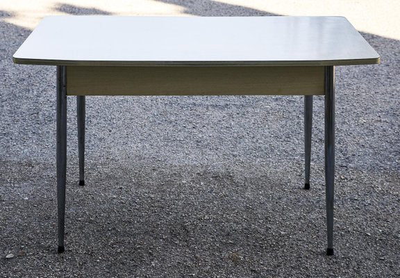 Kitchen Table with White Formica Top and Leveler, Italy, 1970s-RAQ-1300543