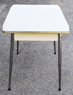 Kitchen Table with White Formica Top and Leveler, Italy, 1970s-RAQ-1300543