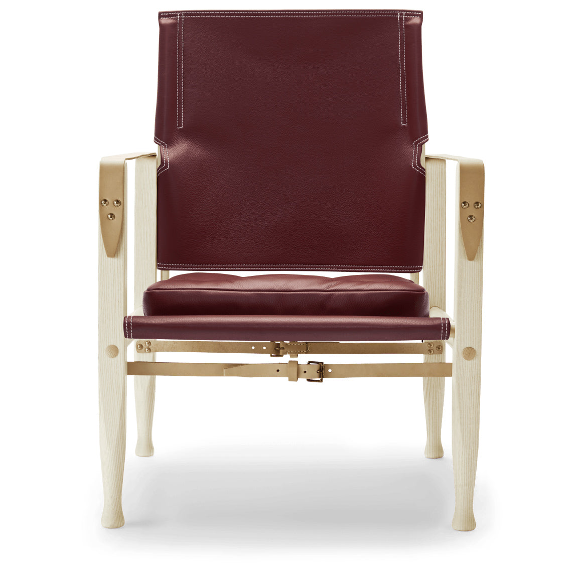 KK47000 | Safari Chair by Carl Hansen & Søn #White oiled ash / Leather Thor 332 / Saddle leather