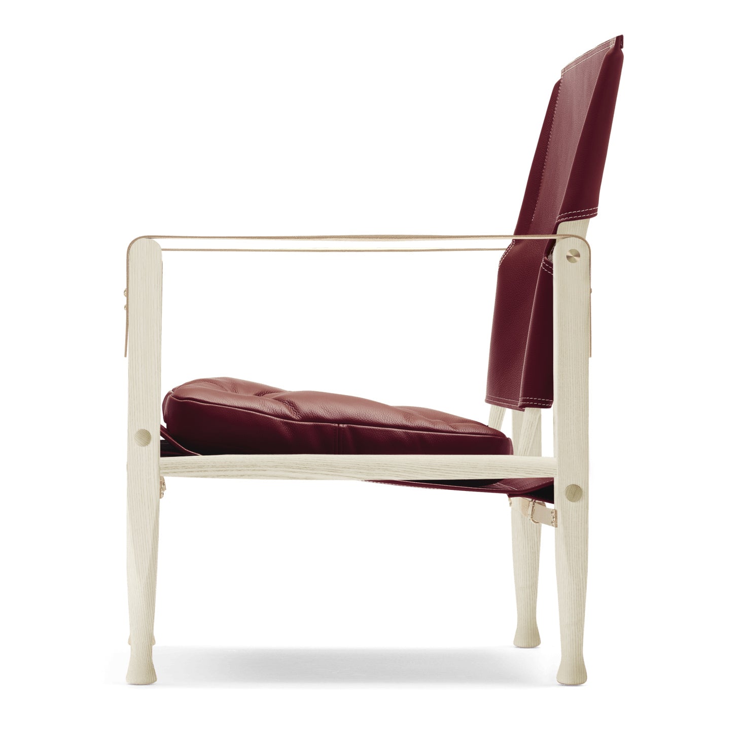 KK47000 | Safari Chair by Carl Hansen & Søn #White oiled ash / Leather Thor 332 / Saddle leather