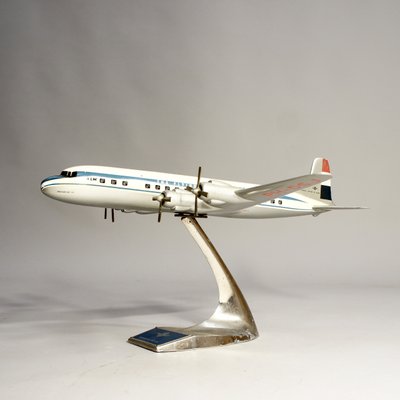 KLM Dc-7 Aircraft Model in Aluminium, 1950s-SGX-1074226