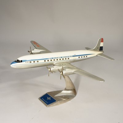 KLM Dc-7 Aircraft Model in Aluminium, 1950s-SGX-1074226