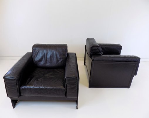 KM 3/1 Armchair in Leather by Tito Agnoli, 1980s-HUW-1373712