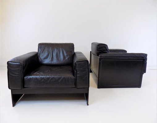 KM 3/1 Armchair in Leather by Tito Agnoli, 1980s-HUW-1373712