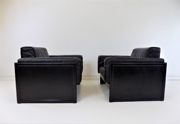 KM 3/1 Armchair in Leather by Tito Agnoli, 1980s-HUW-1373712