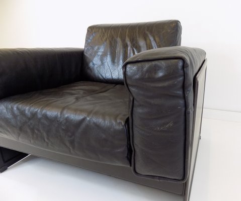 KM 3/1 Armchair in Leather by Tito Agnoli, 1980s-HUW-1373712