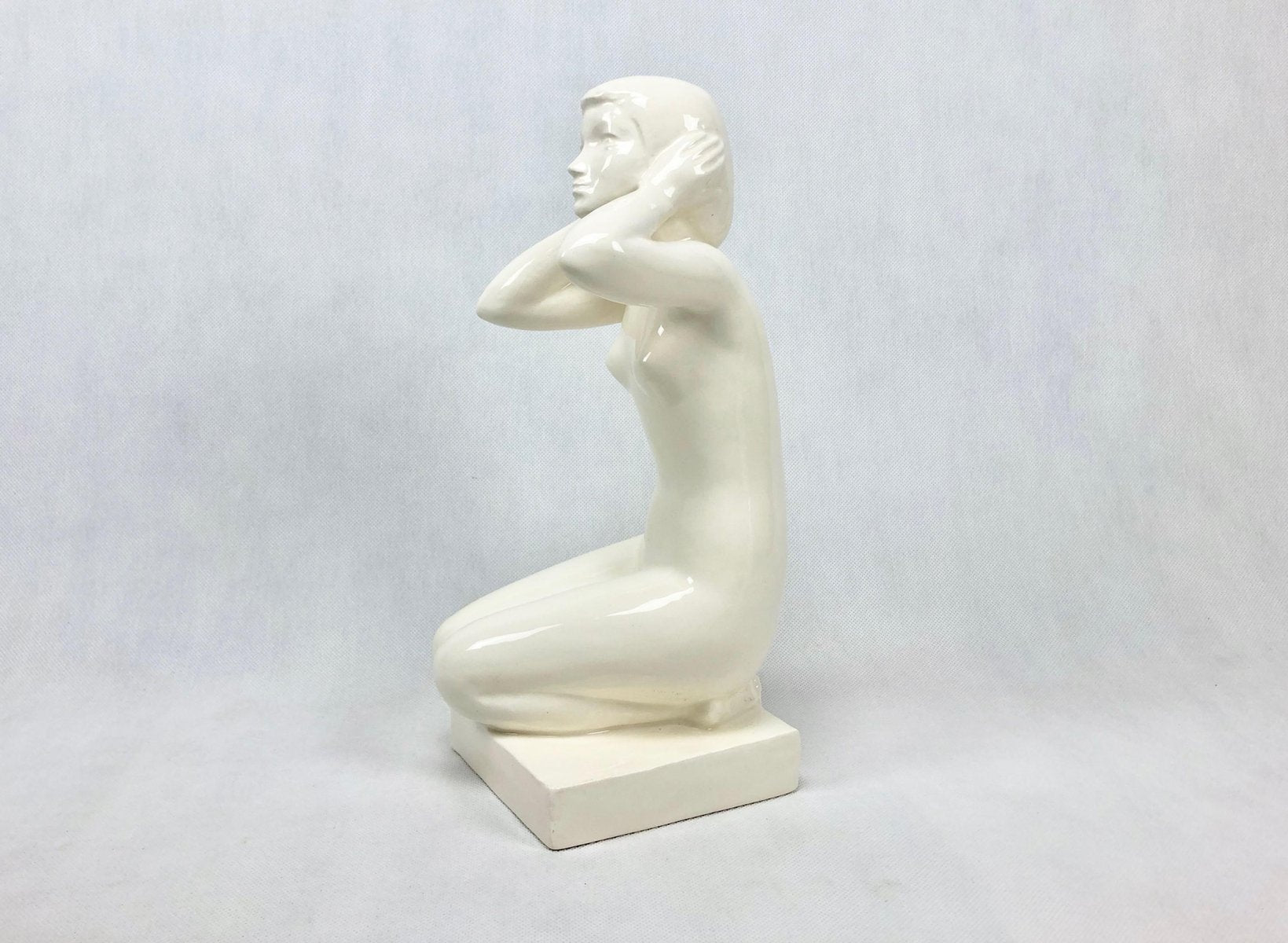 Kneeling Nude Woman Statue from Jihokera Bechyně, 1960s